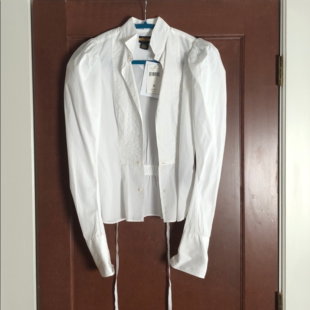 Ralph Lauren Rugby White Tuxedo Blouse w/tags